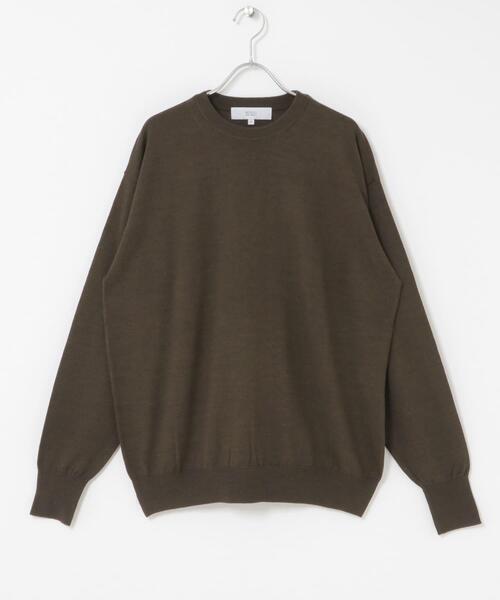 URBAN RESEARCH ROSSO MEN（アーバンリサーチロッソメン）の「イタリア糸メリノウールクルーニット（ニット/セーター・メンズ・ダークブラウン/ネイビー/グレー系その他/ブラック/グレー・MEDIUM/LARGE）」の14枚目の写真