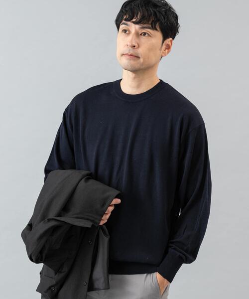 URBAN RESEARCH ROSSO MEN（アーバンリサーチロッソメン）の「イタリア糸メリノウールクルーニット（ニット/セーター・メンズ・ダークブラウン/ネイビー/グレー系その他/ブラック/グレー・MEDIUM/LARGE）」の16枚目の写真