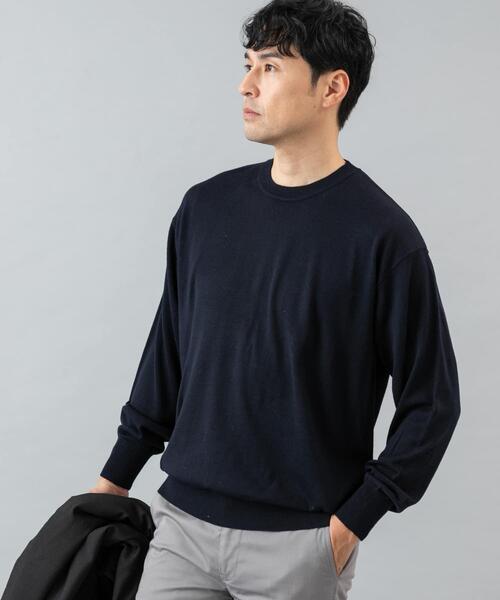 URBAN RESEARCH ROSSO MEN（アーバンリサーチロッソメン）の「イタリア糸メリノウールクルーニット（ニット/セーター・メンズ・ダークブラウン/ネイビー/グレー系その他/ブラック/グレー・MEDIUM/LARGE）」の18枚目の写真