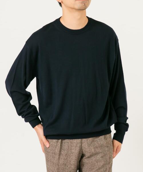 URBAN RESEARCH ROSSO MEN（アーバンリサーチロッソメン）の「イタリア糸メリノウールクルーニット（ニット/セーター・メンズ・ダークブラウン/ネイビー/グレー系その他/ブラック/グレー・MEDIUM/LARGE）」の21枚目の写真