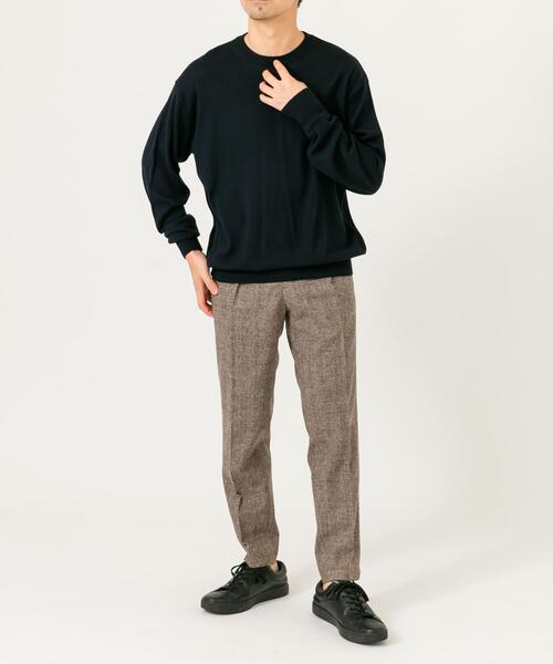 URBAN RESEARCH ROSSO MEN(アーバンリサーチロッソメン)の「イタリア糸メリノウールクルーニット(ニット/セーター・メンズ・ダークブラウン/ネイビー/グレー系その他/ブラック/グレー・MEDIUM/LARGE)」の8枚目の写真