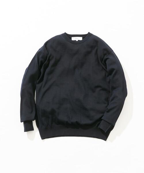 URBAN RESEARCH ROSSO MEN(アーバンリサーチロッソメン)の「イタリア糸メリノウールクルーニット(ニット/セーター・メンズ・ダークブラウン/ネイビー/グレー系その他/ブラック/グレー・MEDIUM/LARGE)」の9枚目の写真