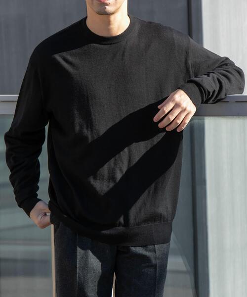 URBAN RESEARCH ROSSO MEN(アーバンリサーチロッソメン)の「イタリア糸メリノウールクルーニット(ニット/セーター・メンズ・ダークブラウン/ネイビー/グレー系その他/ブラック/グレー・MEDIUM/LARGE)」の15枚目の写真