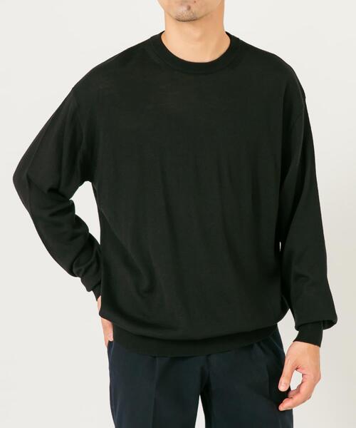 URBAN RESEARCH ROSSO MEN(アーバンリサーチロッソメン)の「イタリア糸メリノウールクルーニット(ニット/セーター・メンズ・ダークブラウン/ネイビー/グレー系その他/ブラック/グレー・MEDIUM/LARGE)」の20枚目の写真