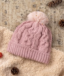 panpantutu（パンパンチュチュ）の「お花とチュールのニット帽（ニットキャップ/ビーニー）」