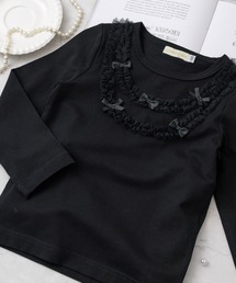 panpantutu（パンパンチュチュ）の「チュールリボントップ/ジュエリー(長袖)(80-130cm)（Tシャツ/カットソー）」