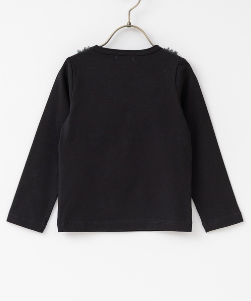 panpantutu（パンパンチュチュ）の「チュールリボントップ/ジュエリー(長袖)(80-130cm)（Tシャツ/カットソー・キッズ・ブラック/グレイッシュブルー/ピンク・90cm/120cm/80ｃｍ/100cm/110cm/130cm）」の4枚目の写真