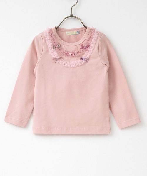 panpantutu（パンパンチュチュ）の「チュールリボントップ/ジュエリー(長袖)(80-130cm)（Tシャツ/カットソー・キッズ・ブラック/グレイッシュブルー/ピンク・90cm/120cm/80ｃｍ/100cm/110cm/130cm）」の16枚目の写真