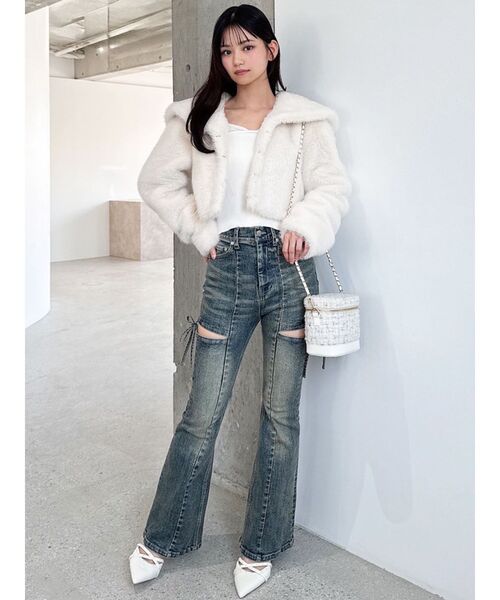 L*o様 美品FABIANAFILIPPIブルゾンXS セール】フラッフィービッグカラーブルゾン（ブルゾン）｜RESEXXY