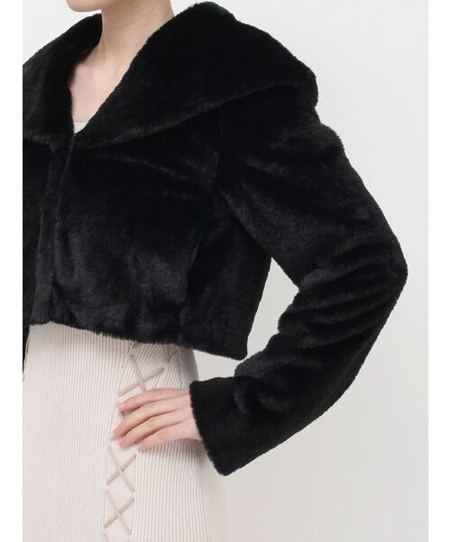 RESEXXY（リゼクシー）の「フラッフィービッグカラーブルゾン（ブルゾン・レディース・ピンク/ブラック/アイボリー・FREE）」の12枚目の写真