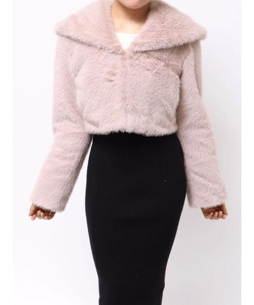 RESEXXY（リゼクシー）の「フラッフィービッグカラーブルゾン（ブルゾン・レディース・ピンク/ブラック/アイボリー・FREE）」の22枚目の写真