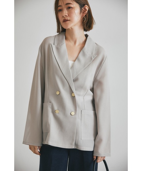 &. NOSTALGIA(アンドドットノスタルジア)の「メッシュテーラードジャケット(テーラードジャケット・レディース・ブラック/ベージュ・M)」の2枚目の写真