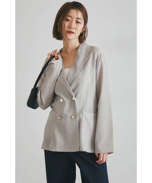 &. NOSTALGIA(アンドドットノスタルジア)の「メッシュテーラードジャケット(テーラードジャケット・レディース・ブラック/ベージュ・M)」の3枚目の写真