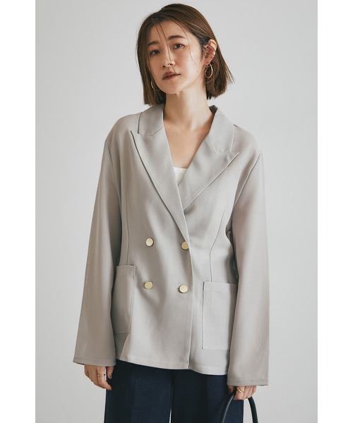 &. NOSTALGIA(アンドドットノスタルジア)の「メッシュテーラードジャケット(テーラードジャケット・レディース・ブラック/ベージュ・M)」の5枚目の写真