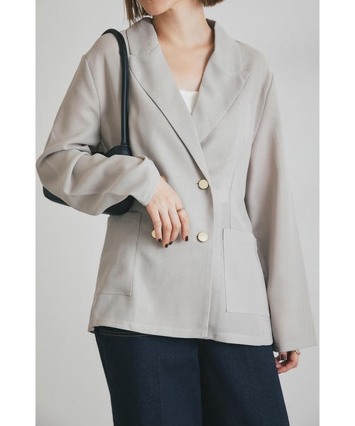 &. NOSTALGIA(アンドドットノスタルジア)の「メッシュテーラードジャケット(テーラードジャケット・レディース・ブラック/ベージュ・M)」の6枚目の写真