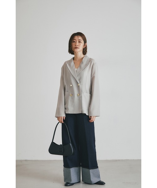 &. NOSTALGIA(アンドドットノスタルジア)の「メッシュテーラードジャケット(テーラードジャケット・レディース・ブラック/ベージュ・M)」の7枚目の写真