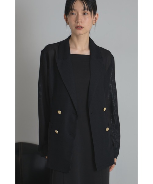 &. NOSTALGIA(アンドドットノスタルジア)の「メッシュテーラードジャケット(テーラードジャケット・レディース・ブラック/ベージュ・M)」の12枚目の写真