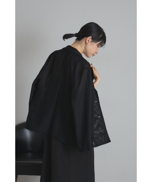 &. NOSTALGIA(アンドドットノスタルジア)の「メッシュテーラードジャケット(テーラードジャケット・レディース・ブラック/ベージュ・M)」の14枚目の写真