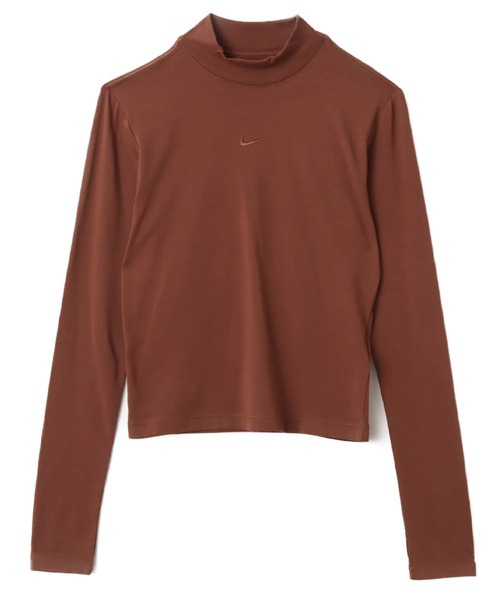 NIKE(ナイキ)の「NIKE AS W NSW NK CHLL KNT MOCK TEE / ナイキ ウィメンズ NSW CHLL KNT モック L/S Tシャツ 【SP】(Tシャツ/カットソー・レディース・ブラウン/ホワイト・L/M/S)」の2枚目の写真