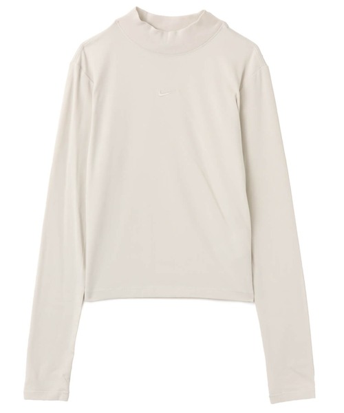 NIKE(ナイキ)の「NIKE AS W NSW NK CHLL KNT MOCK TEE / ナイキ ウィメンズ NSW CHLL KNT モック L/S Tシャツ 【SP】(Tシャツ/カットソー・レディース・ブラウン/ホワイト・L/M/S)」の1枚目の写真