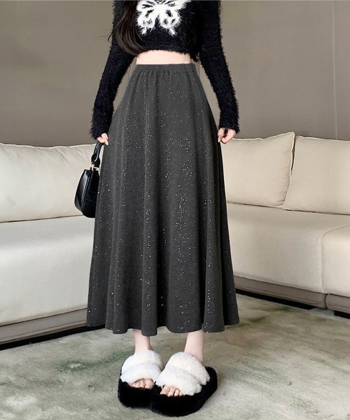Miniministore(ミニミニストア)の「ラメ入りロングスカート キラキラスカート(スカート・レディース・ライトグレー/ブラック/ダークグレー・FREE)」の6枚目の写真