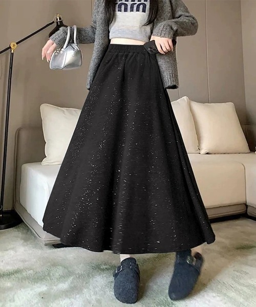 Miniministore(ミニミニストア)の「ラメ入りロングスカート キラキラスカート(スカート・レディース・ライトグレー/ブラック/ダークグレー・FREE)」の9枚目の写真