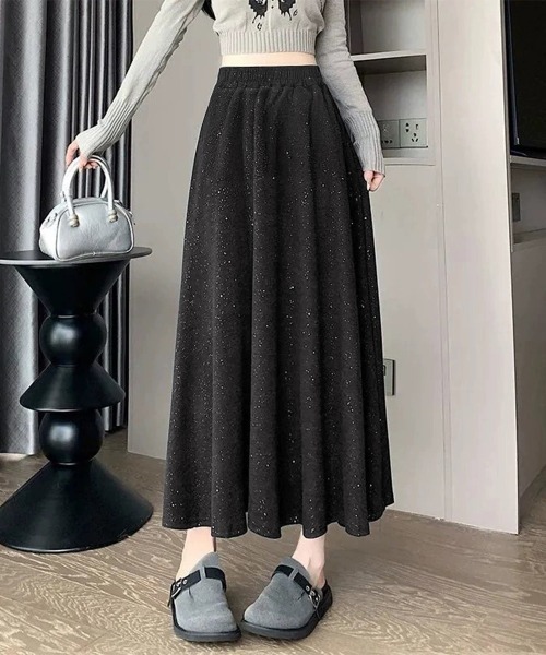Miniministore(ミニミニストア)の「ラメ入りロングスカート キラキラスカート(スカート・レディース・ライトグレー/ブラック/ダークグレー・FREE)」の11枚目の写真