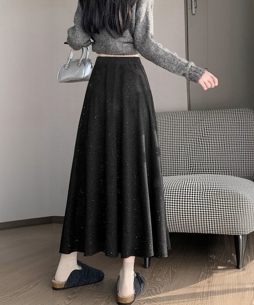 Miniministore(ミニミニストア)の「ラメ入りロングスカート キラキラスカート(スカート・レディース・ライトグレー/ブラック/ダークグレー・FREE)」の12枚目の写真