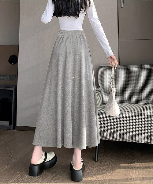 Miniministore(ミニミニストア)の「ラメ入りロングスカート キラキラスカート(スカート・レディース・ライトグレー/ブラック/ダークグレー・FREE)」の14枚目の写真
