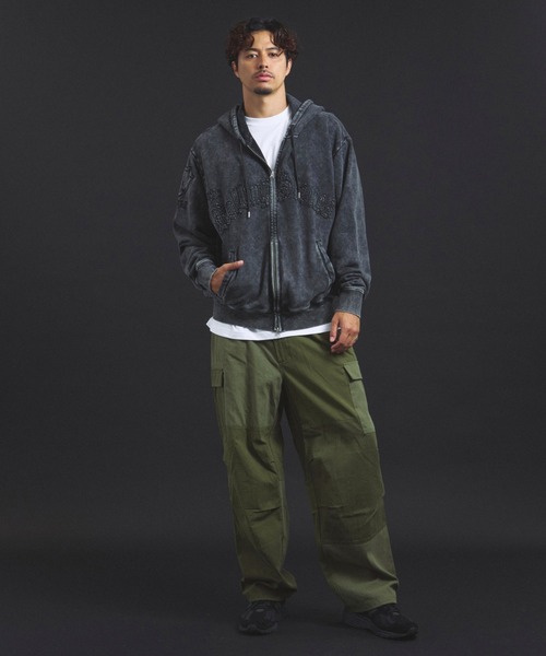 JACKROSE（ジャックローズ）の「B-TRS-Lips&Tongue ラインストーン-ZIPパーカー（パーカー・メンズ・ブラウン/グレー/ブラック・S/M/L）」の15枚目の写真