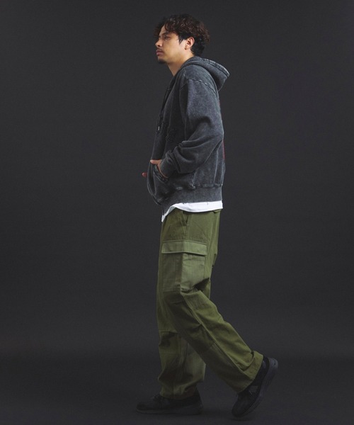 JACKROSE（ジャックローズ）の「B-TRS-Lips&Tongue ラインストーン-ZIPパーカー（パーカー・メンズ・ブラウン/グレー/ブラック・S/M/L）」の7枚目の写真