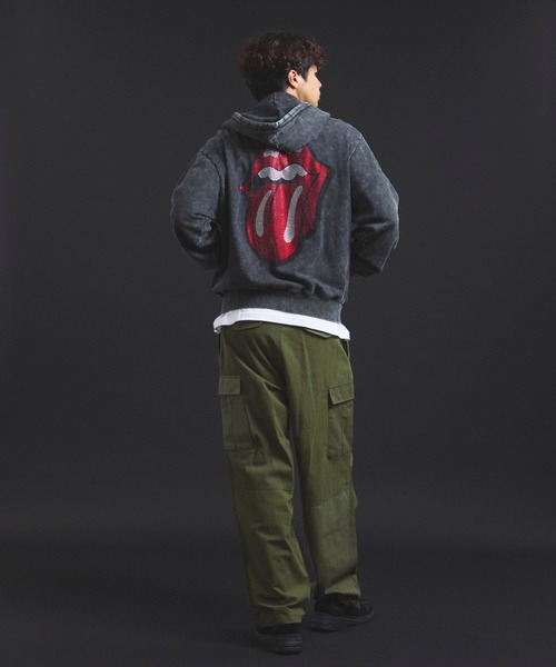 JACKROSE（ジャックローズ）の「B-TRS-Lips&Tongue ラインストーン-ZIPパーカー（パーカー・メンズ・ブラウン/グレー/ブラック・S/M/L）」の11枚目の写真