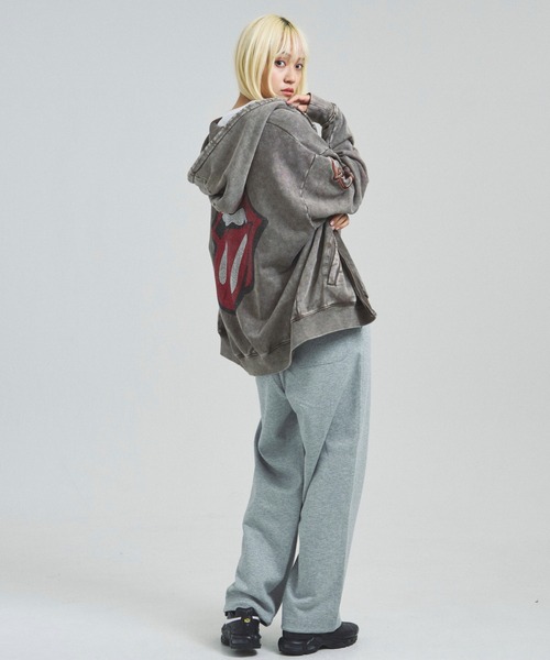 JACKROSE（ジャックローズ）の「B-TRS-Lips&Tongue ラインストーン-ZIPパーカー（パーカー・メンズ・ブラウン/グレー/ブラック・S/M/L）」の22枚目の写真