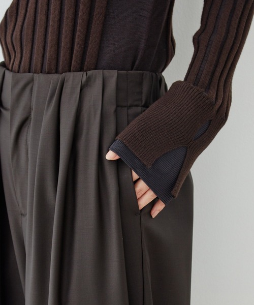 UNITED TOKYO（ユナイテッドトウキョウ）の「Super120s Wool Relax Trousers｜ストレッチ/細見え（スラックス・レディース・ダークブラウン/グレー/ブラック/カーキ・1/2）」の20枚目の写真