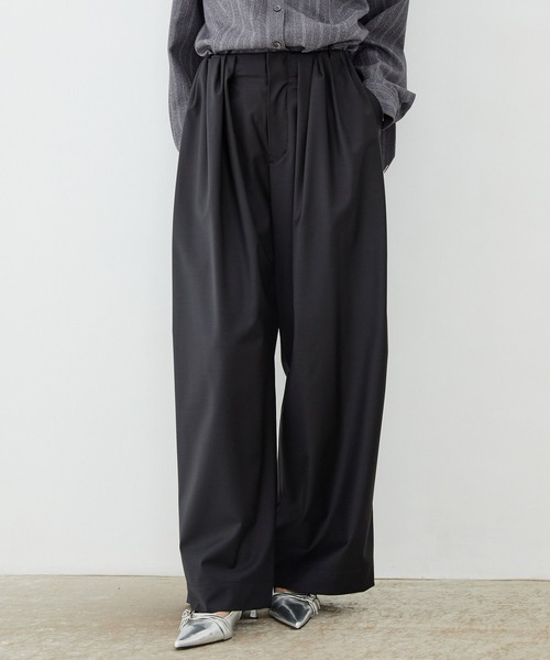 Super120s Wool Relax Trousers｜ストレッチ/細見え/春服（スラックス