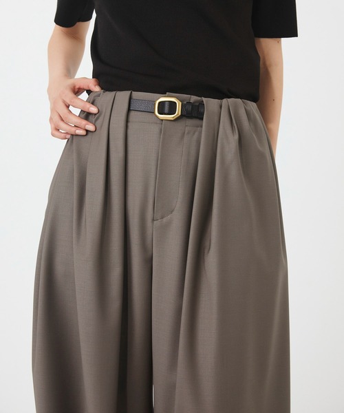 UNITED TOKYO（ユナイテッドトウキョウ）の「Super120s Wool Relax Trousers｜ストレッチ/細見え（スラックス・レディース・ダークブラウン/グレー/ブラック/カーキ・1/2）」の10枚目の写真