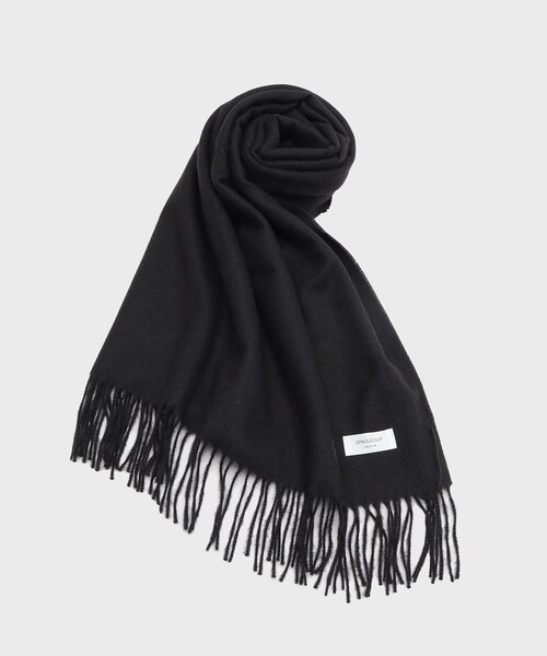 OPAQUE.CLIP（オペークドットクリップ）の「大判無地フリンジボリュームストール（ストール/ショール・レディース・ブラック/パープル/グレー/アイボリー・00）」の2枚目の写真