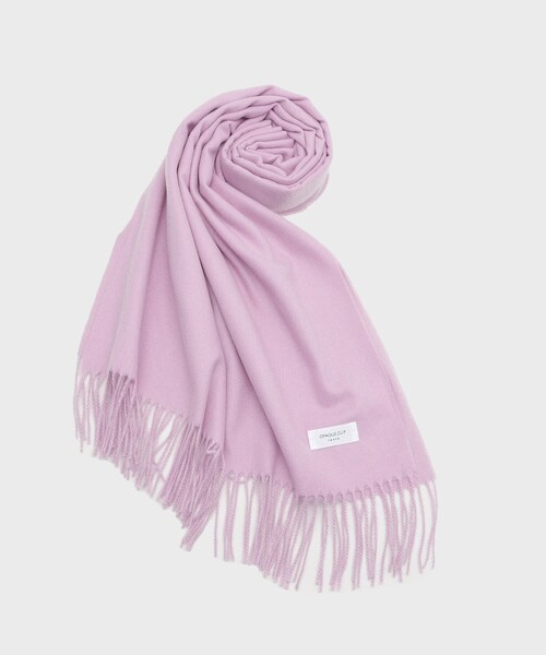 OPAQUE.CLIP（オペークドットクリップ）の「大判無地フリンジボリュームストール（ストール/ショール・レディース・ブラック/パープル/グレー/アイボリー・00）」の6枚目の写真