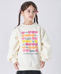 pairmanon（ペアマノン）の「【ぬくふわ】裏起毛 ガールズ カラフルハート プリント ゆるスウェット（スウェット・キッズ）」