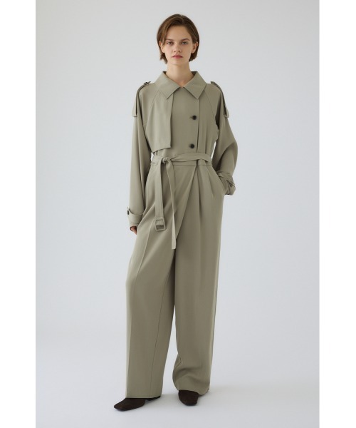 RIM.ARK(リムアーク)の「Trench detail all in one トレンチディティールオールインワン(つなぎ/オールインワン・レディース・ベージュ/ブラック/ライトカーキ・38/36)」の1枚目の写真