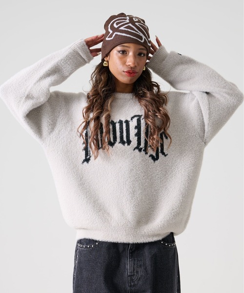 FUBU( フブ)の「FUBU フブ プルオーバー 長袖 クルーネック シャギー ニット セーター(ニット/セーター・メンズ・ライトグレー/ブラック・XL/XXL/M/L)」の12枚目の写真
