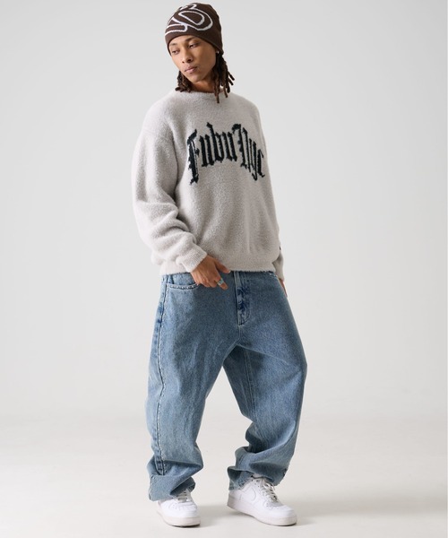 FUBU( フブ)の「FUBU フブ プルオーバー 長袖 クルーネック シャギー ニット セーター(ニット/セーター・メンズ・ライトグレー/ブラック・XL/XXL/M/L)」の11枚目の写真