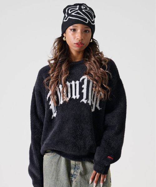 FUBU( フブ)の「FUBU フブ プルオーバー 長袖 クルーネック シャギー ニット セーター(ニット/セーター・メンズ・ライトグレー/ブラック・XL/XXL/M/L)」の7枚目の写真