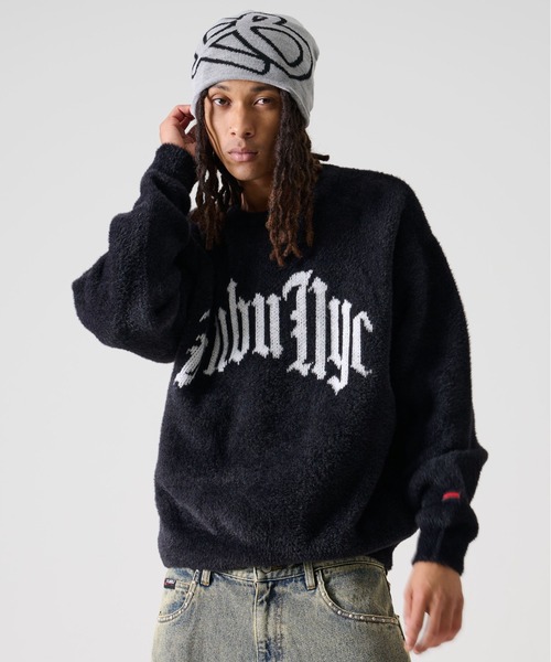 FUBU( フブ)の「FUBU フブ プルオーバー 長袖 クルーネック シャギー ニット セーター(ニット/セーター・メンズ・ライトグレー/ブラック・XL/XXL/M/L)」の3枚目の写真