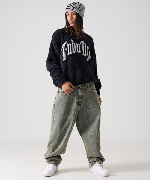 FUBU( フブ)の「FUBU フブ プルオーバー 長袖 クルーネック シャギー ニット セーター(ニット/セーター・メンズ・ライトグレー/ブラック・XL/XXL/M/L)」の6枚目の写真