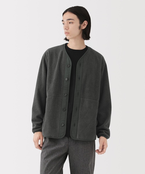 無印良品（ムジルシリョウヒン）の「紳士　素材に還るフリースカーディガン（カーディガン/ボレロ・メンズ・カーキ系/グレー/チャコールグレー/ブラック・S/M/L/XL）」の3枚目の写真