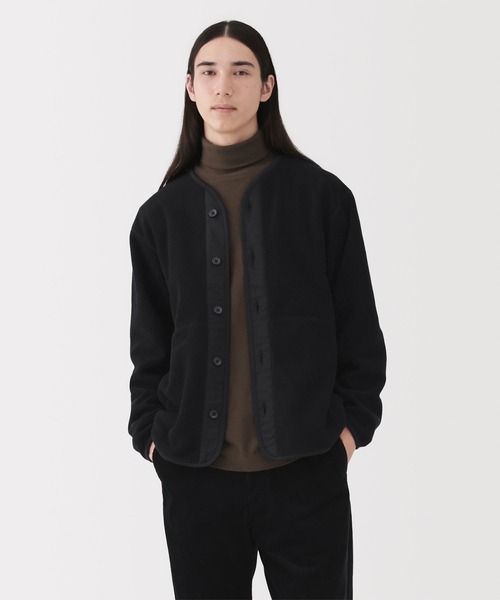 無印良品（ムジルシリョウヒン）の「紳士　素材に還るフリースカーディガン（カーディガン/ボレロ・メンズ・カーキ系/グレー/チャコールグレー/ブラック・S/M/L/XL）」の2枚目の写真