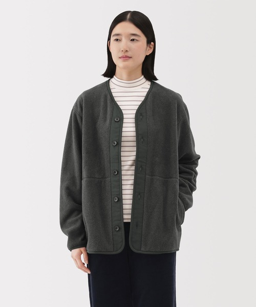 無印良品（ムジルシリョウヒン）の「紳士　素材に還るフリースカーディガン（カーディガン/ボレロ・メンズ・カーキ系/グレー/チャコールグレー/ブラック・S/M/L/XL）」の8枚目の写真