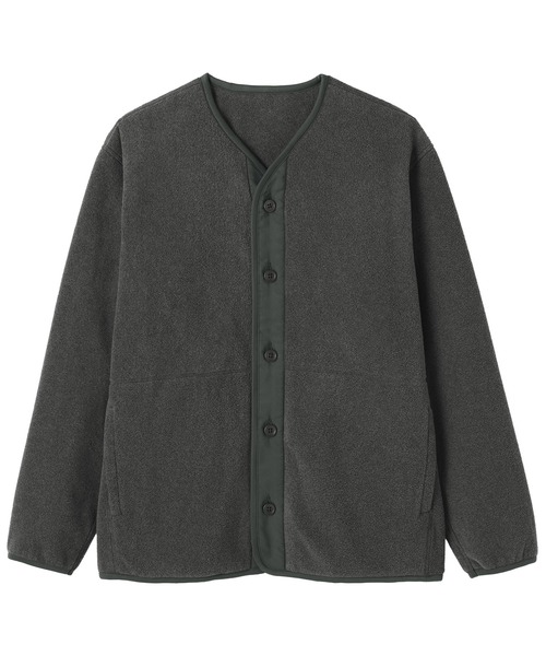 無印良品（ムジルシリョウヒン）の「紳士　素材に還るフリースカーディガン（カーディガン/ボレロ・メンズ・カーキ系/グレー/チャコールグレー/ブラック・S/M/L/XL）」の14枚目の写真