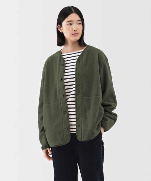 無印良品（ムジルシリョウヒン）の「紳士　素材に還るフリースカーディガン（カーディガン/ボレロ・メンズ・カーキ系/グレー/チャコールグレー/ブラック・S/M/L/XL）」の20枚目の写真